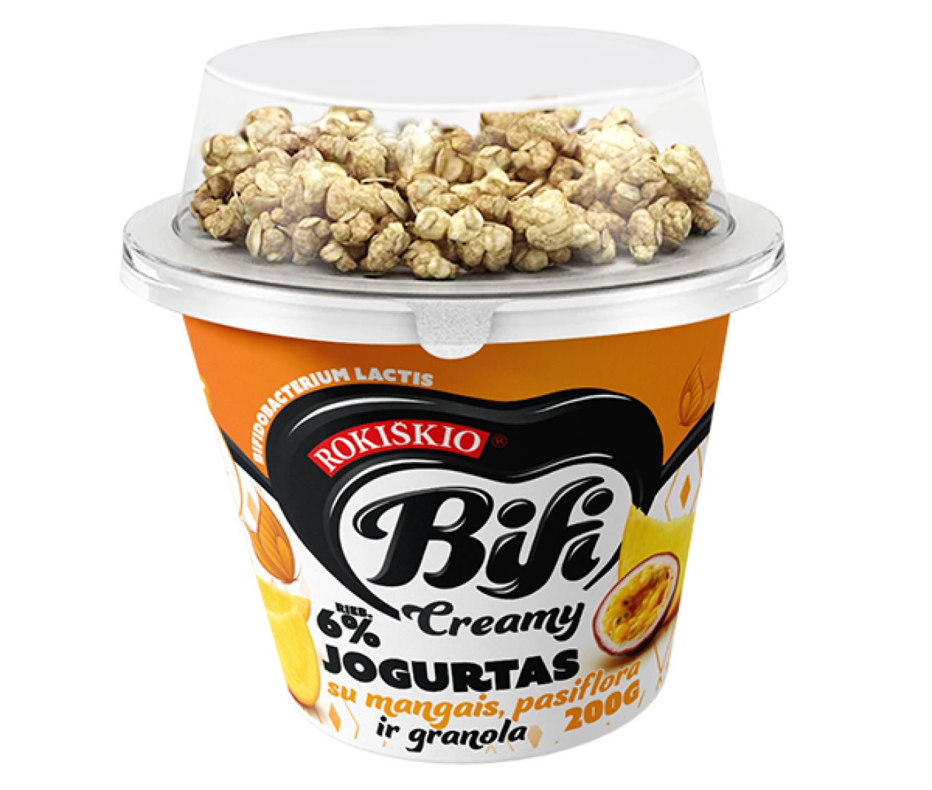 Bifi Creamy su mangais, pasiflora ir granola